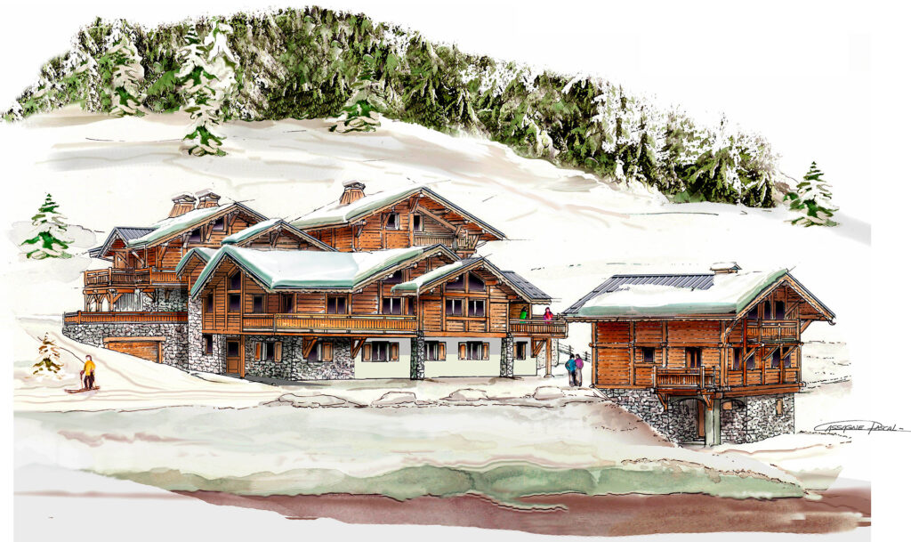 Architecte Fabrice Boch - Construction de 4 chalets - Plagne 1800 - hiver