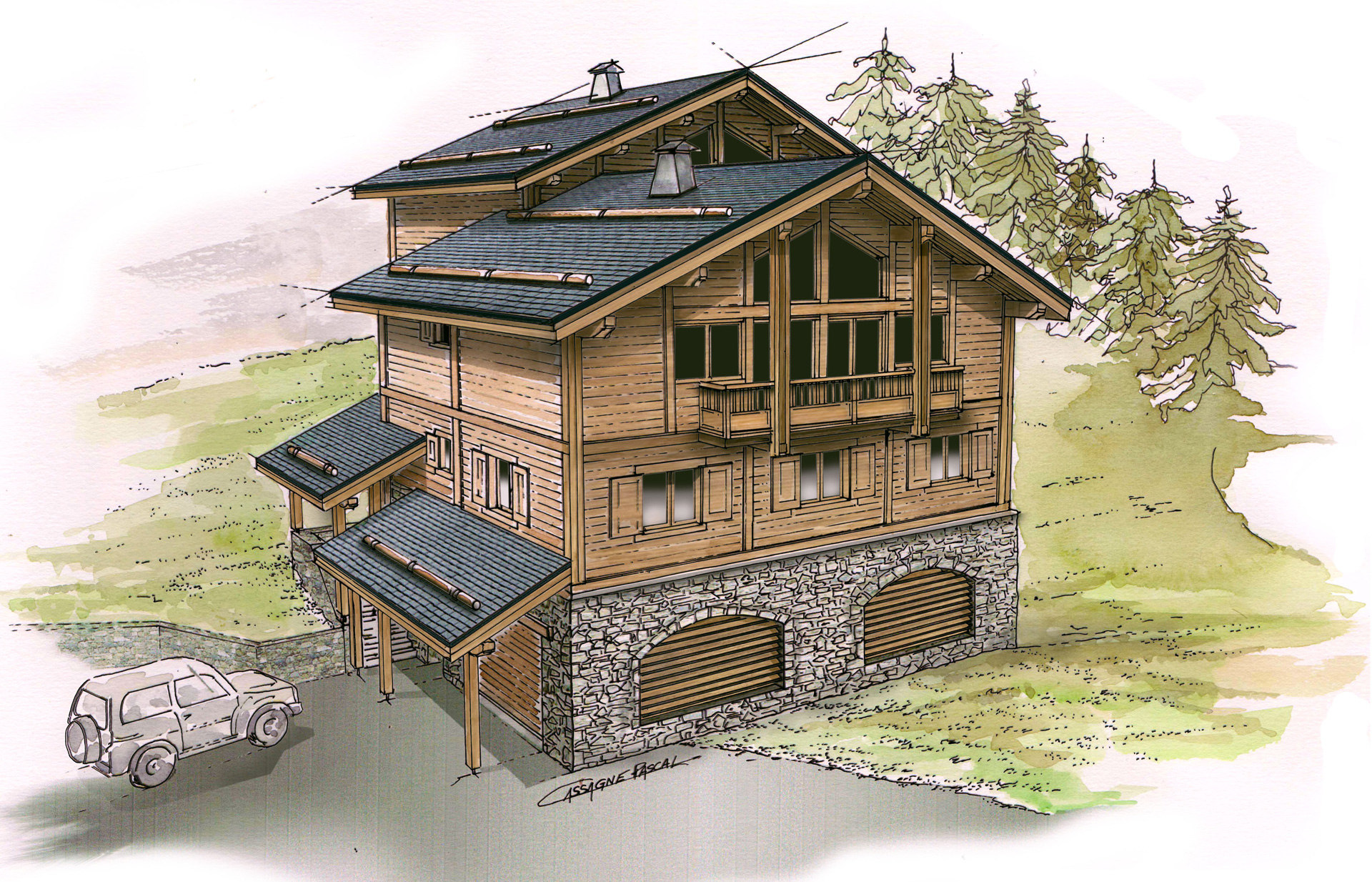 Architecte Fabrice Boch - Construction d'un chalet - Plagne 1800 - intégration